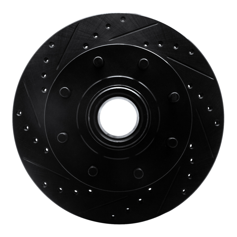 Chevrolet G30 Brake Rotor (1) - Front Left - R1 Concepts - Drilled & Slotted - Black - `92-`02